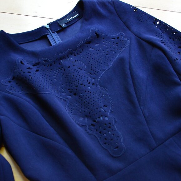 The Kooples Womens Laser Cut Sheath Dress Size XS Dark Navy - Picture 5 of 11